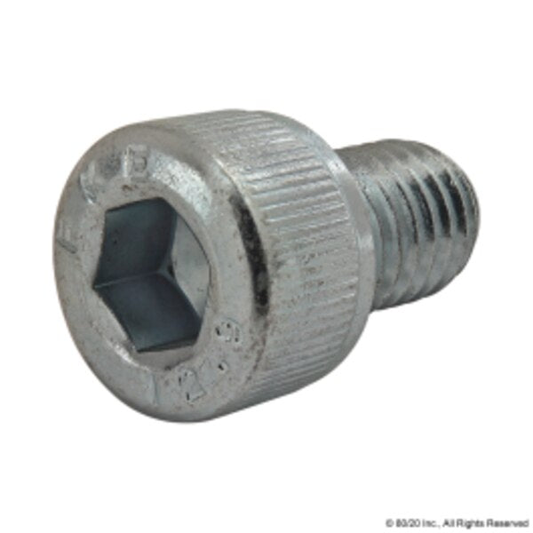 M8-1.25 Socket Head Cap Screw, Zinc Plated Steel, 12 mm Length
