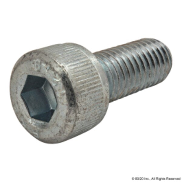 M8-1.25 Socket Head Cap Screw, Zinc Plated Steel, 20 mm Length