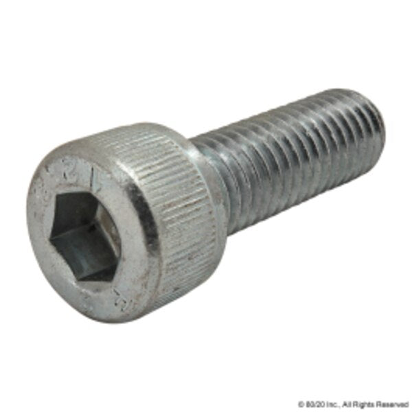 M8-1.25 Socket Head Cap Screw, Zinc Plated Steel, 25 mm Length