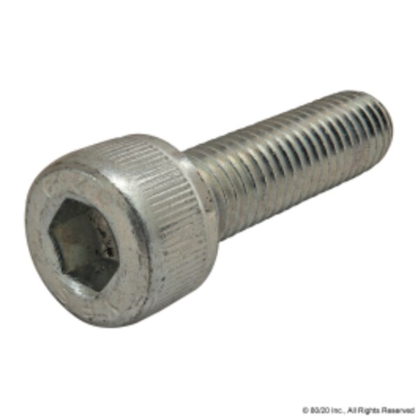 M8-1.25 Socket Head Cap Screw, Zinc Plated Steel, 30 mm Length