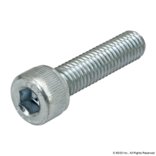 M8-1.25 Socket Head Cap Screw, Zinc Plated Steel, 32 mm Length
