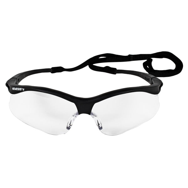 Safety Glasses, Wraparound Clear Polycarbonate Lens, Scratch-Resistant