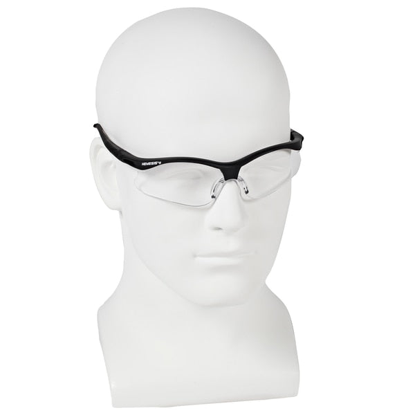 Safety Glasses, Wraparound Clear Polycarbonate Lens, Scratch-Resistant