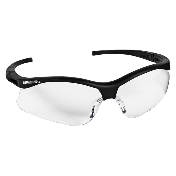 Safety Glasses, Wraparound Clear Polycarbonate Lens, Scratch-Resistant