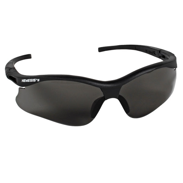 Safety Glasses, Wraparound Smoke Polycarbonate Lens, Scratch-Resistant
