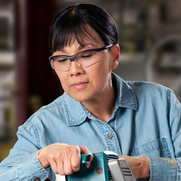 Safety Glasses, Wraparound Clear Polycarbonate Lens, Anti-Fog, Scratch-Resistant