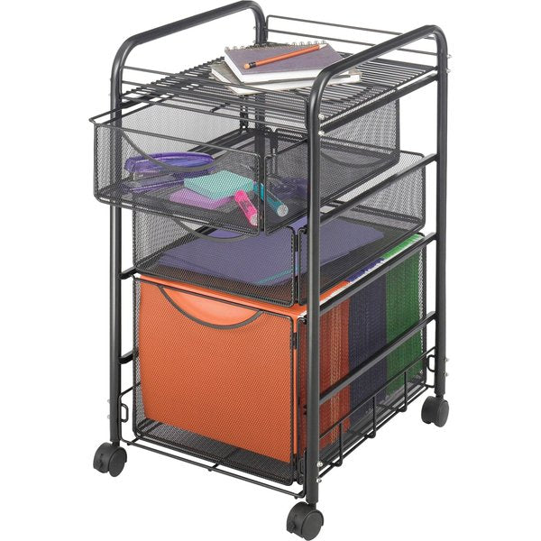 File Cart, w/3 Drawers, Black