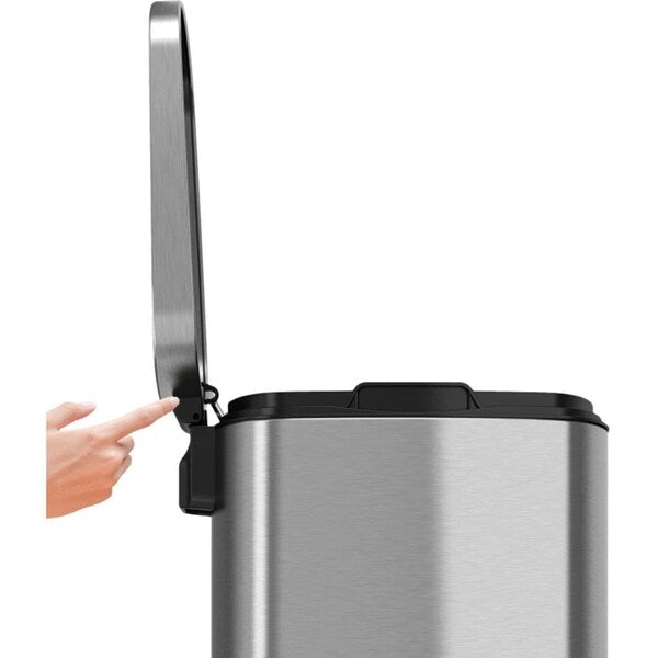 8 gal Trash Can, Silver, Stainless Steel