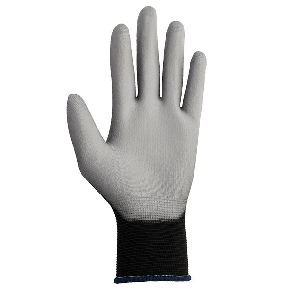 Polyurethane Coated Gloves, Palm Coverage, Gray, L, PR