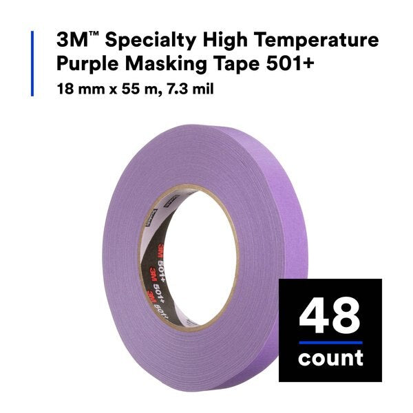 Masking Tape, 18mm W, Rubber Adhesive, PK48