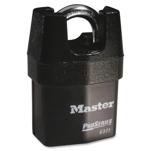 Padlock, Keyed Different, Partially Hidden Shackle, Rectangular Steel Body, Boron Shackle, 7/8 in W