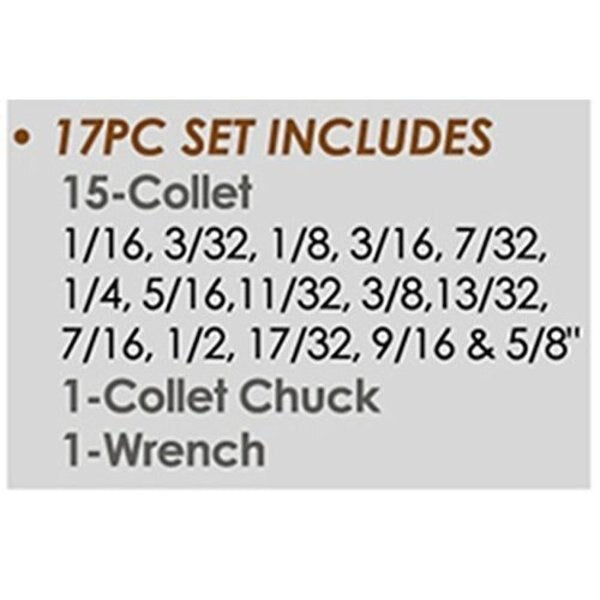 R8 17 Piece ER-40 Spring Collet Chuck Set