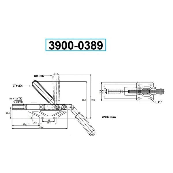 Push & Pull Clamp With 90 Degree Handle & 500 lbs Holding Capacity