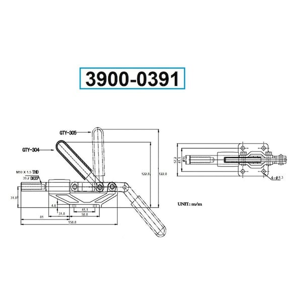 Push & Pull Clamp With 90 Degree Handle & 800 lbs Holding Capacity
