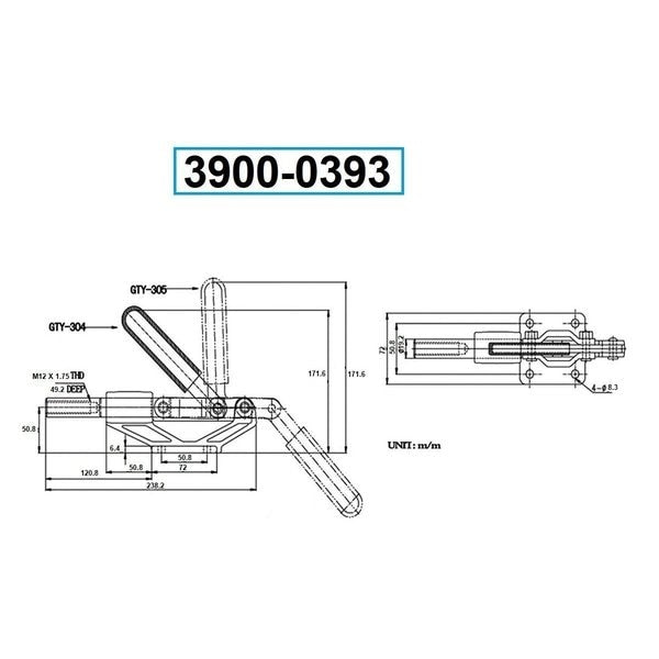 Push & Pull Clamp With 90 Degree Handle & 1500 lbs Holding Capacity