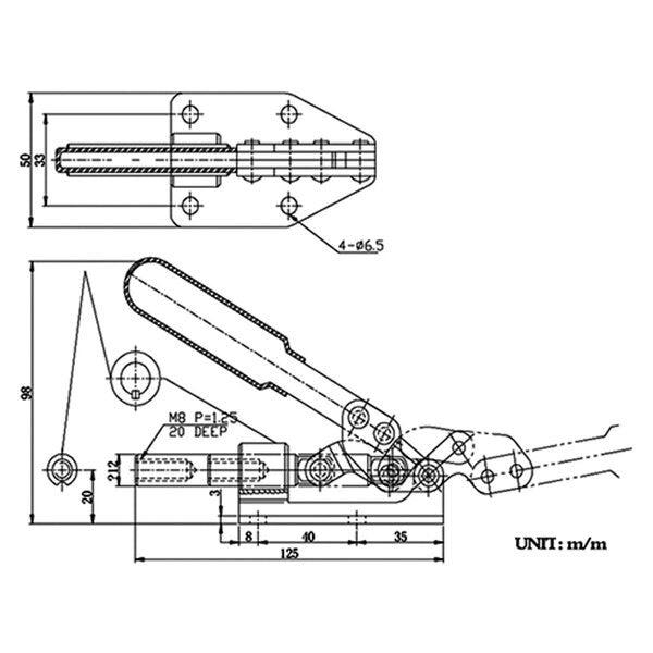 Push & Pull Flanged Base Toggle Clamp With 400 lbs Holding Capacity