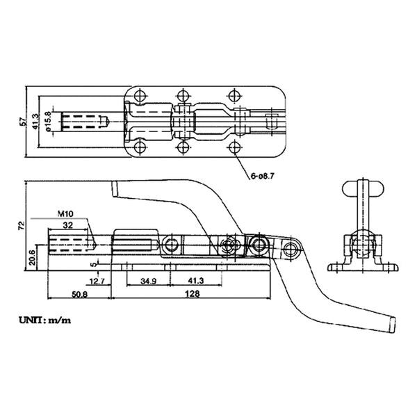 Heavy Duty Push & Pull Flanged Base Toggle Clamp 2500 lbs Capacity