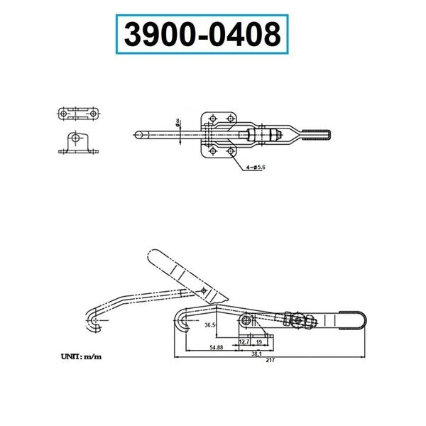Latch Type Toggle Clamp With 380 lbs Holding Capacity