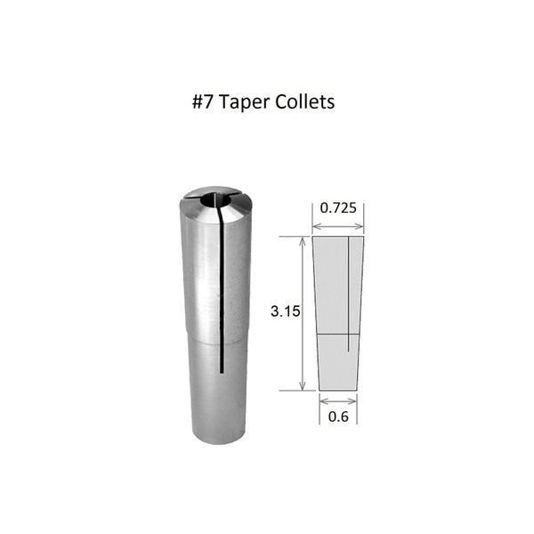 1/8~1/2 X16ths 7 Piece Brown & Sharpe Style #7 Collet Set