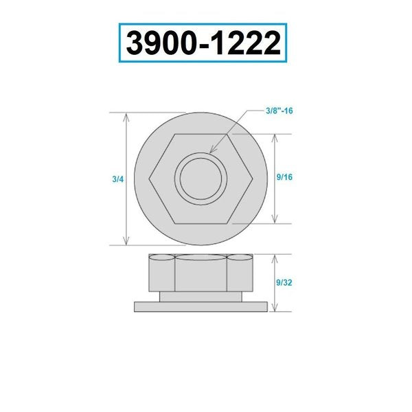 3/8-16 Flanged Nut