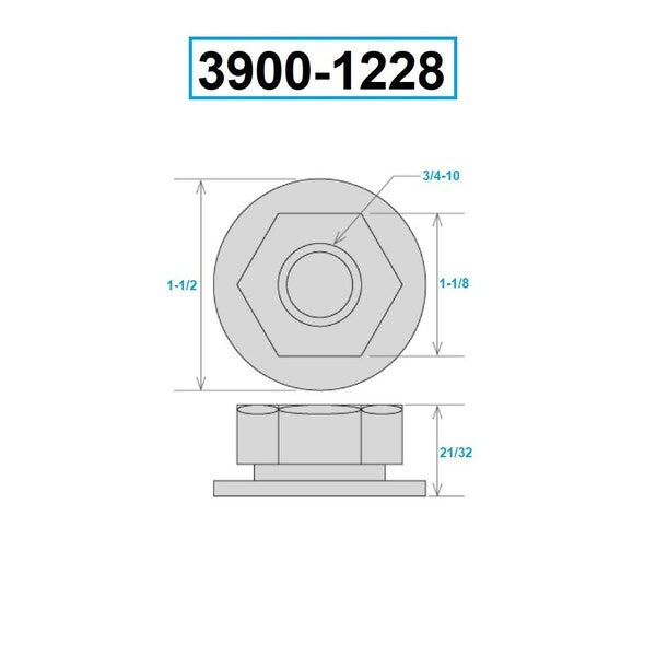 3/4-10 Flanged Nut