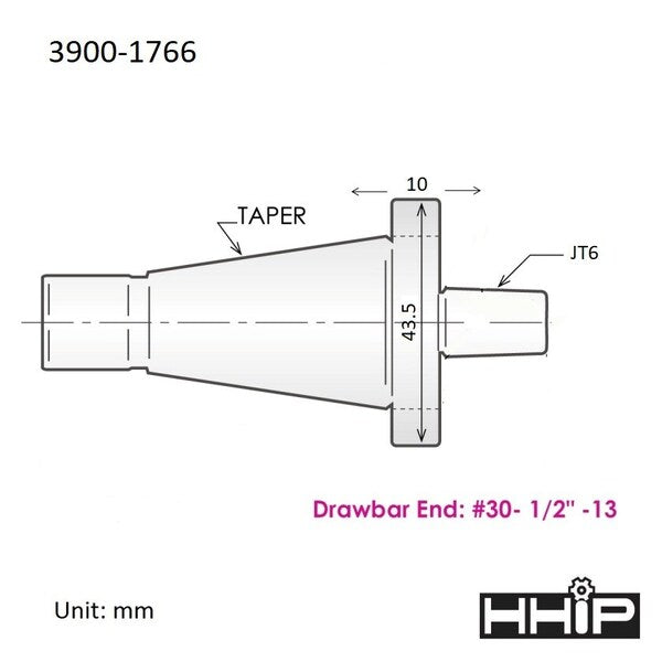 NMTB #30 Taper To Jacobs JT6 Arbor