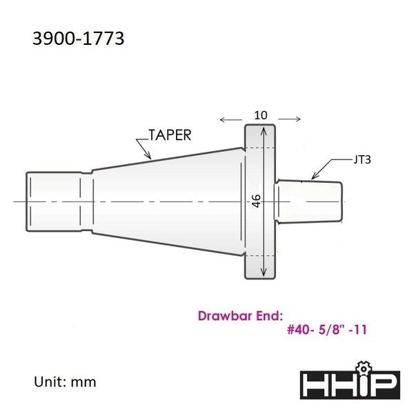 NMTB #40 Taper To Jacobs JT3 Arbor