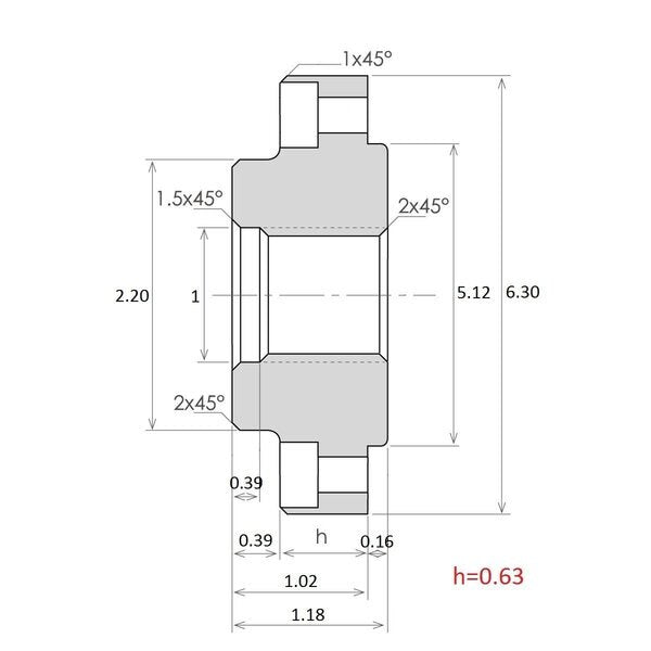 Threaded 1-8 Backplate/Adapter For 6