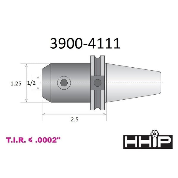 1/2 X CAT40 V-Flange End Mill Holder With 2.5 Gage Depth