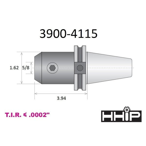5/8 X CAT40 V-Flange End Mill Holder With 3.94 Gage Depth