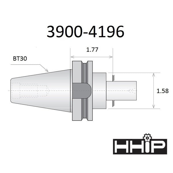 BT30 V-Flage To Jacobs JT4 Drill Chuck Arbor
