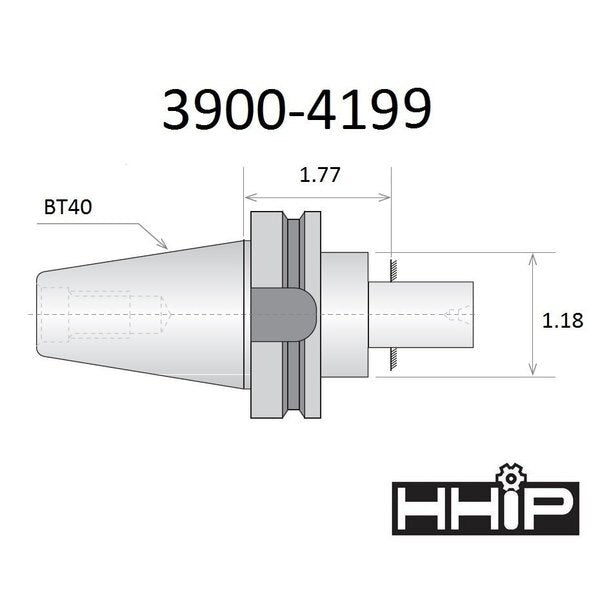 BT40 V-Flage To Jacobs JT2 Drill Chuck Arbor