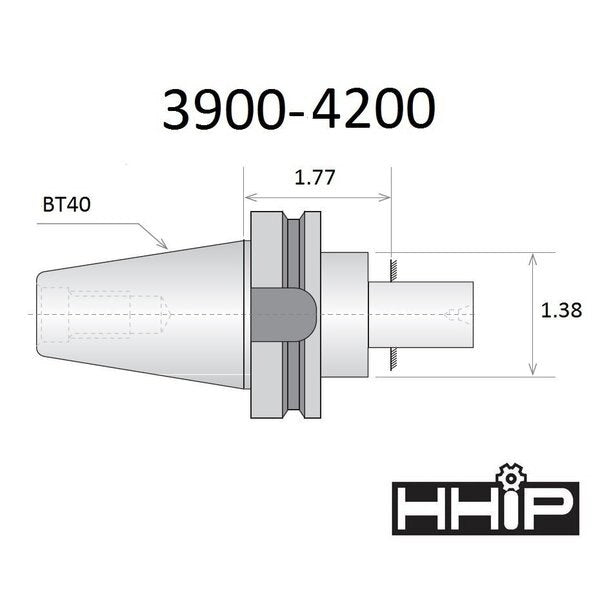 BT40 V-Flage To Jacobs JT3 Drill Chuck Arbor