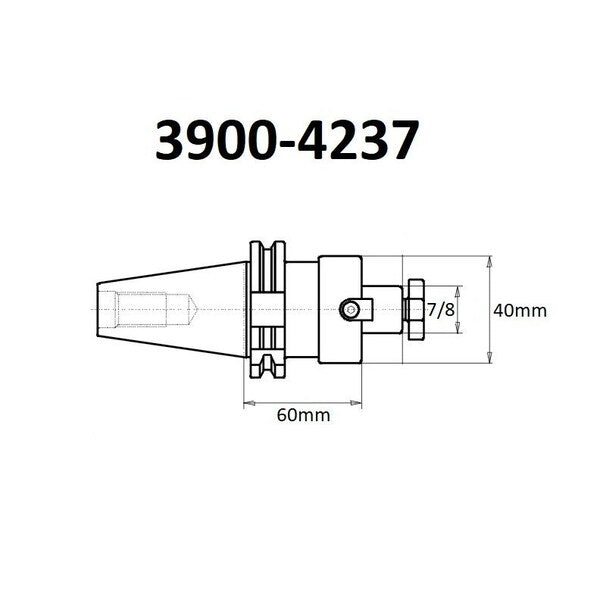 7/8 X 60mm BT40 V-Flange Shell Mill Arbor