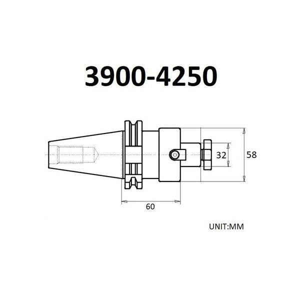 32 X 60mm BT40 V-Flange Shell Mill Arbor