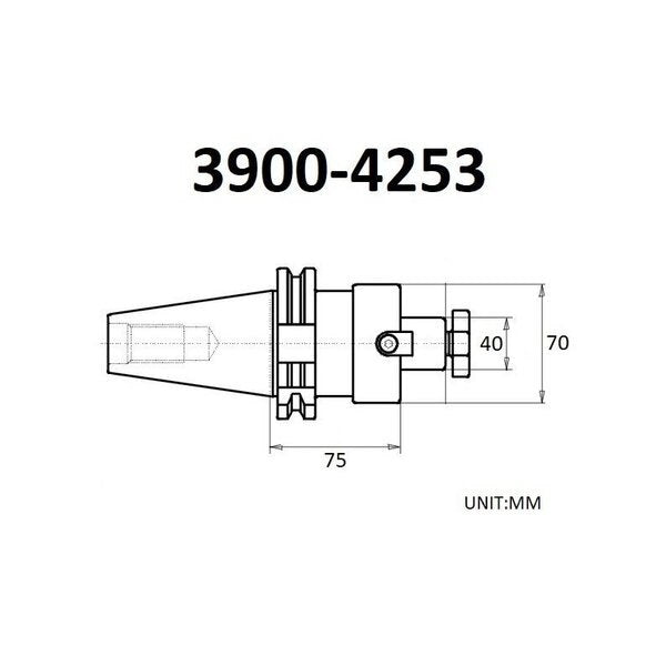40 X 75mm BT40 V-Flange Shell Mill Arbor