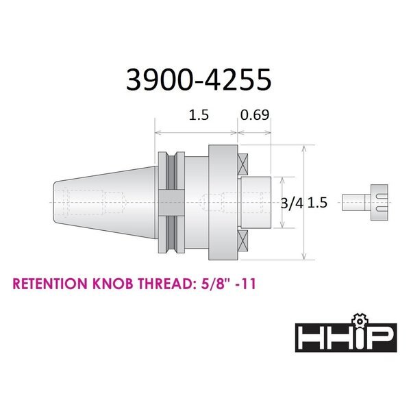 3/4 X CAT40 V-Flange Shell End Mill Arbor
