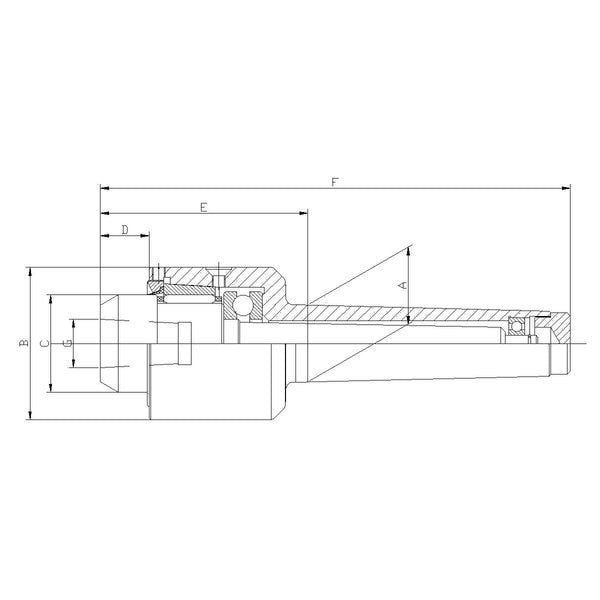 MT2 7 Piece Interchangeable Bull Nose Live Center Set