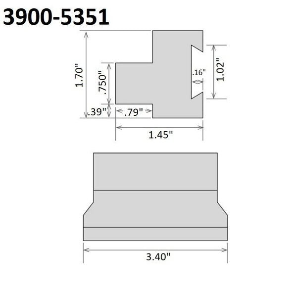 .750 X 1.02 SGTBN Cut-Off Tool Block