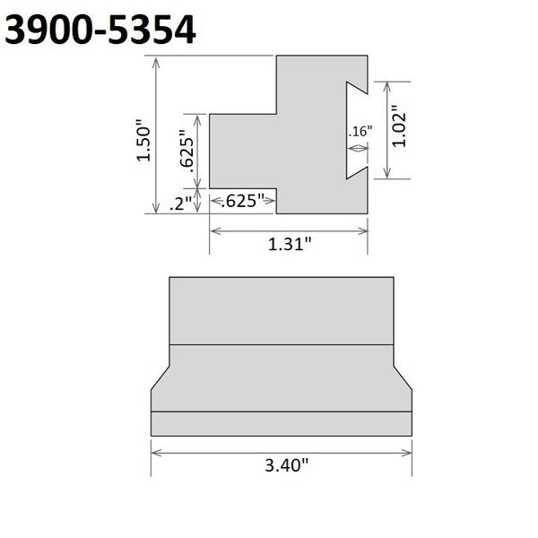 .625 X 1.02 SGTBN Cut-Off Tool Block