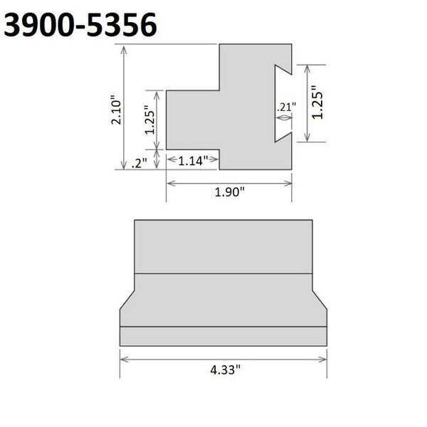 1.25 X 1.25 SGTBN Cut-Off Tool Block