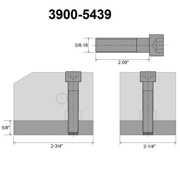 KDK-150 Style T-Nut Blank 5/8 X 2-1/4 X 2-3/4 With Screw