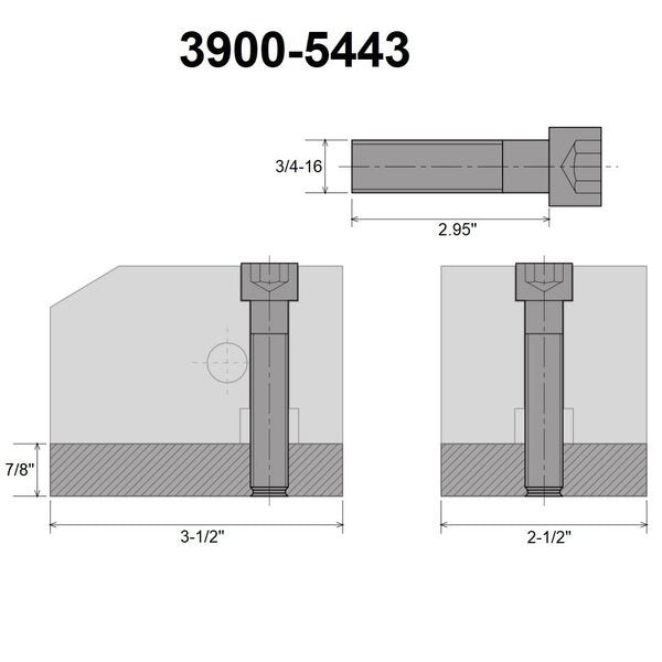 KDK-200 Style T-Nut Blank 7/8 X 2-1/2 X 3-1/2 With Screw