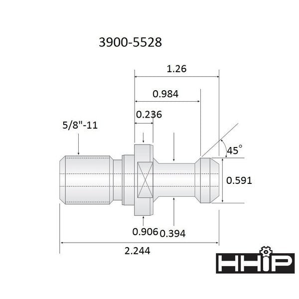HAAS CAT40 45 Degree Pull Stud 5/8-11 PS-32114