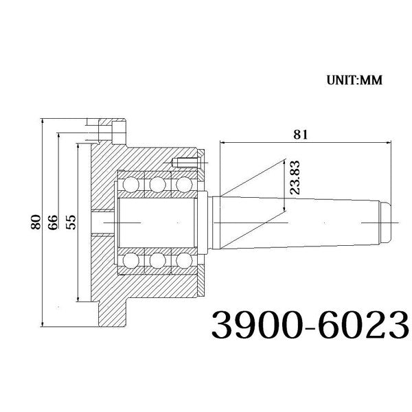 MT3 X 80M Taper Shank Rotating Body For Chucks