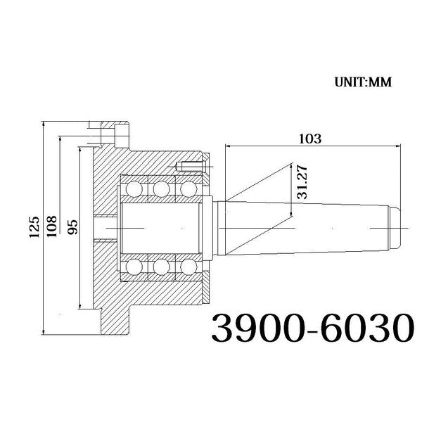 MT4 X 125mm Taper Shank Rotating Body For Chucks