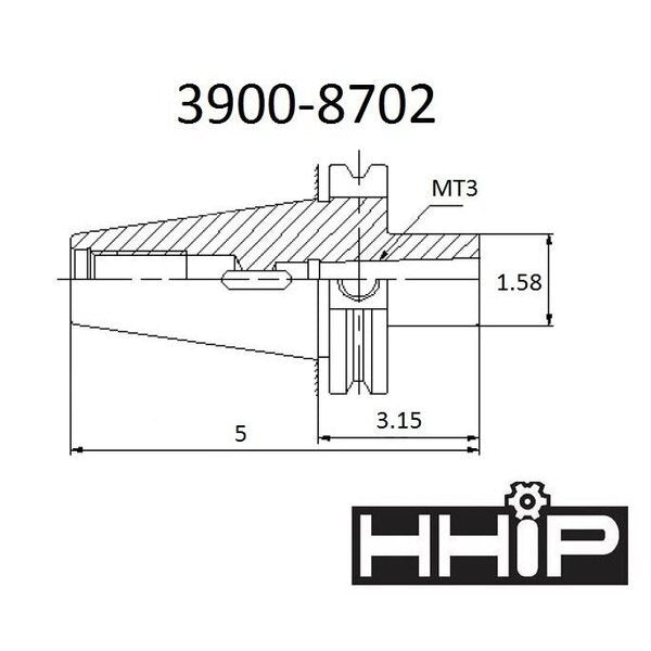 BT30 V-Flange To MT3 Drill Chuck Arbor
