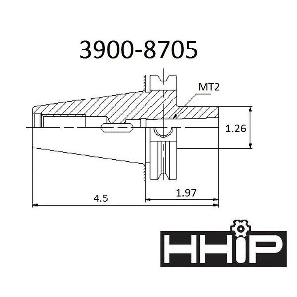 BT40 V-Flange To MT2 Drill Chuck Arbor