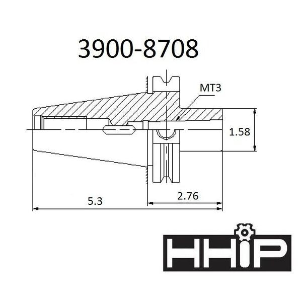 BT40 V-Flange To MT3 Drill Chuck Arbor