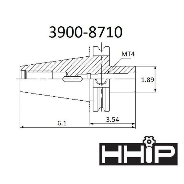 BT40 V-Flange To MT4 Drill Chuck Arbor